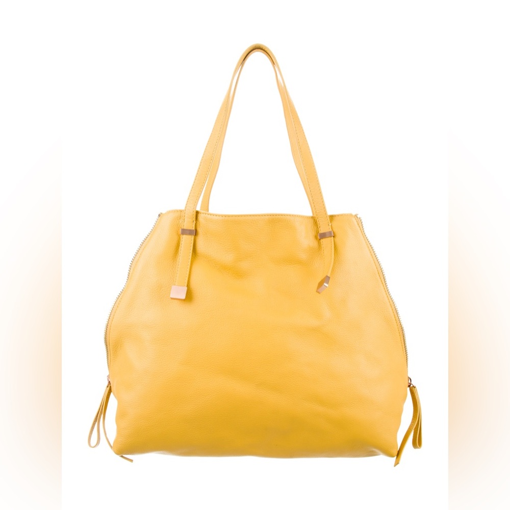 Joie Edie Zipped Leather Tote Bag in Yellow